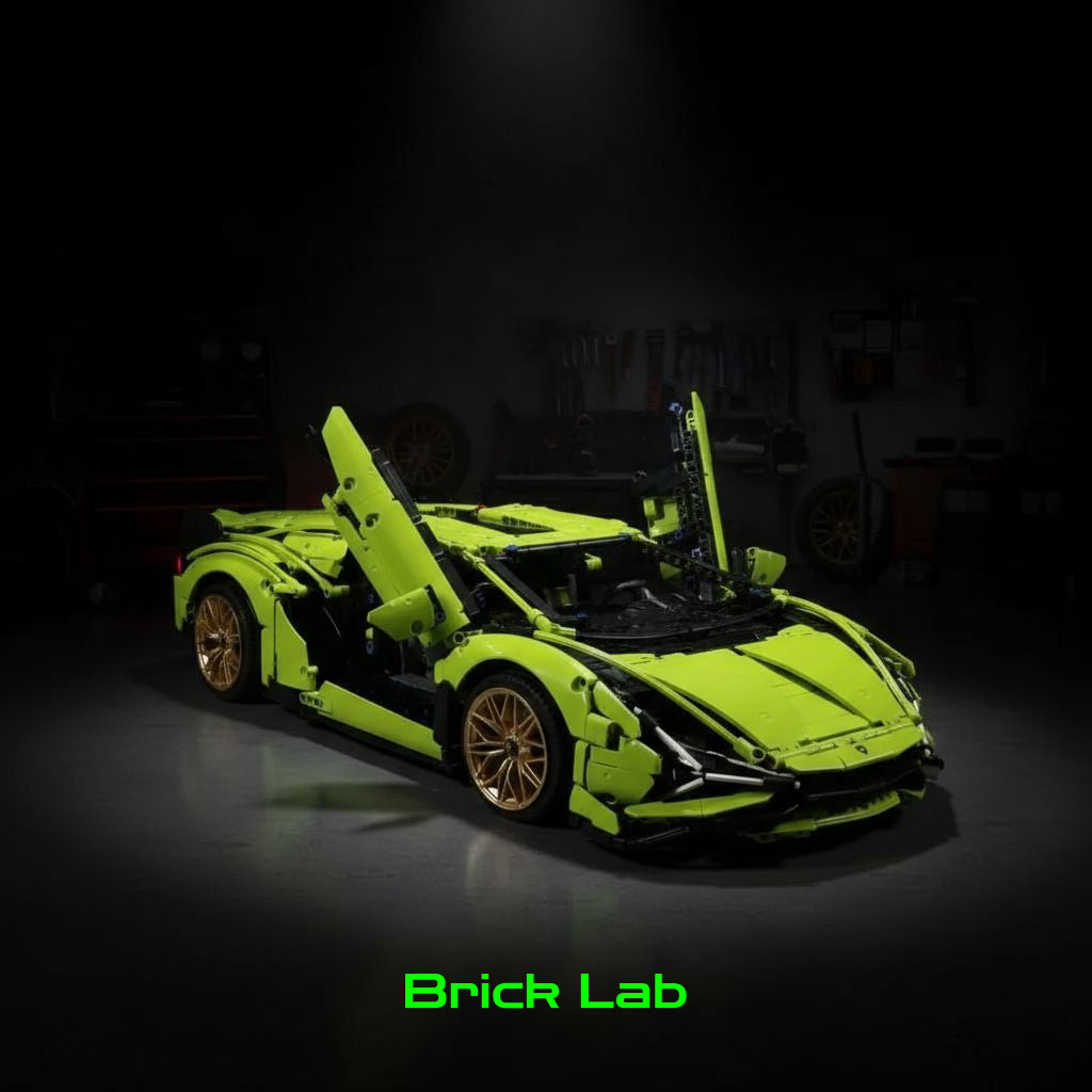 Lamborghini verde com vista diagonal